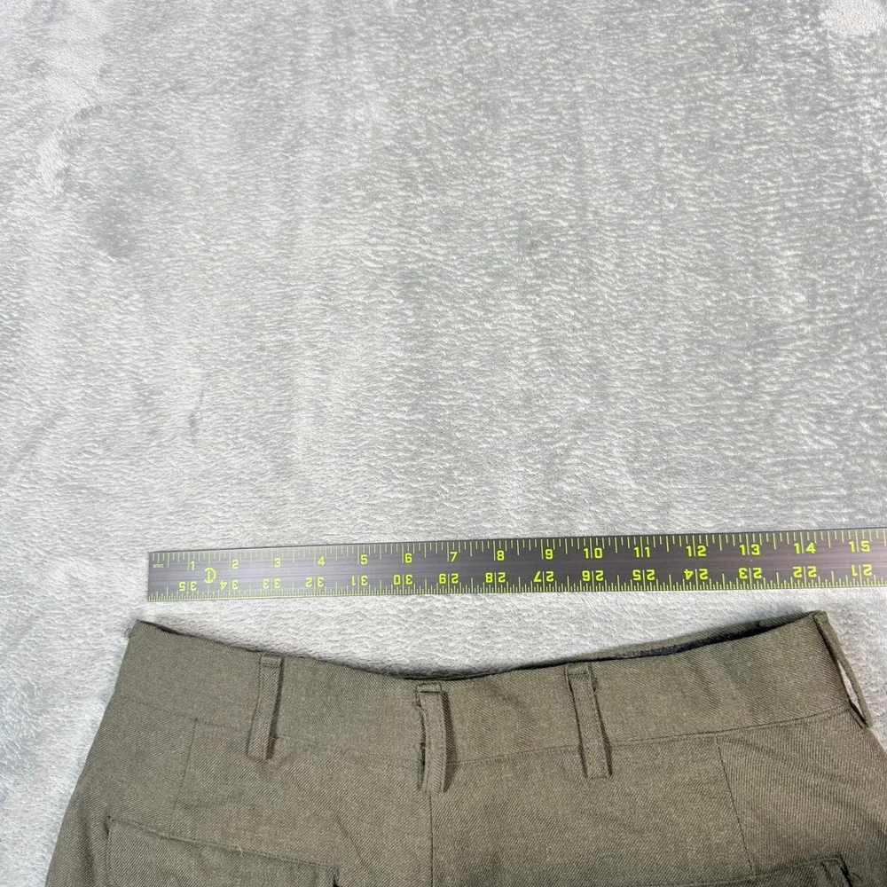 Vintage 1978 Mens 32R Wool Serge Trousers Green Shade Military Pants